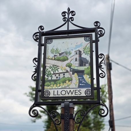 Signpost at Llowes village