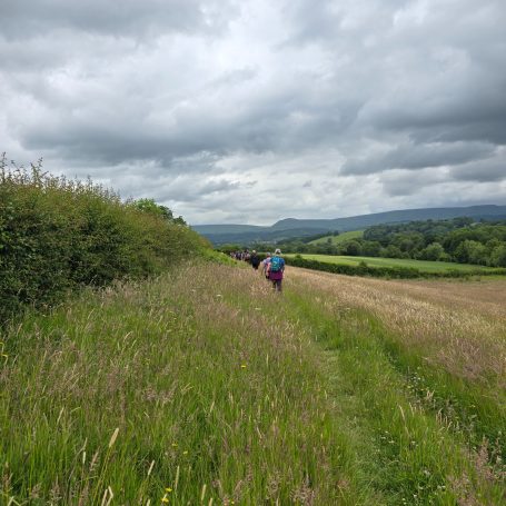 Walking the field path near Boughrood