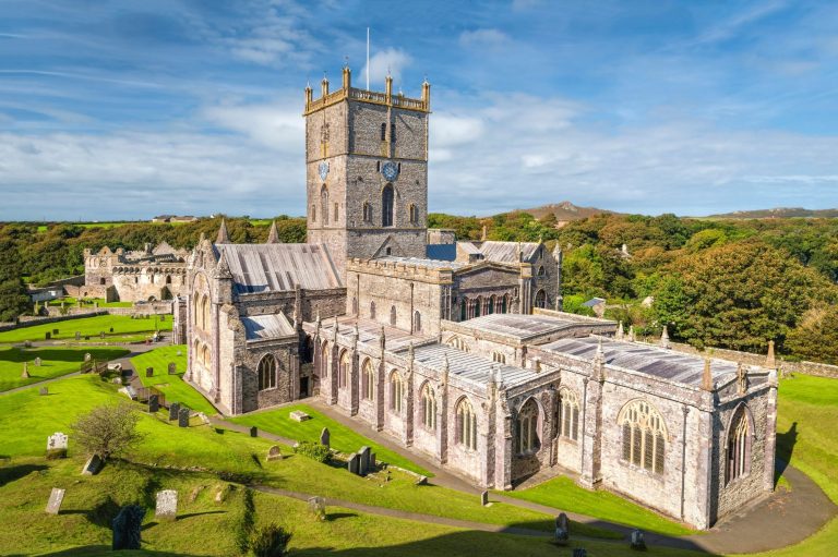 St Davids Cathedral at St Davids on the Pembrokeshire Coast Path