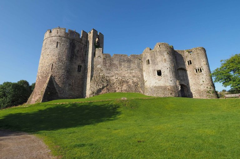 View from the side of Chepstow Castle. 