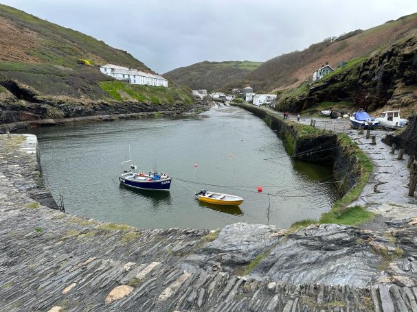 Harbour at Boscastle with small boats